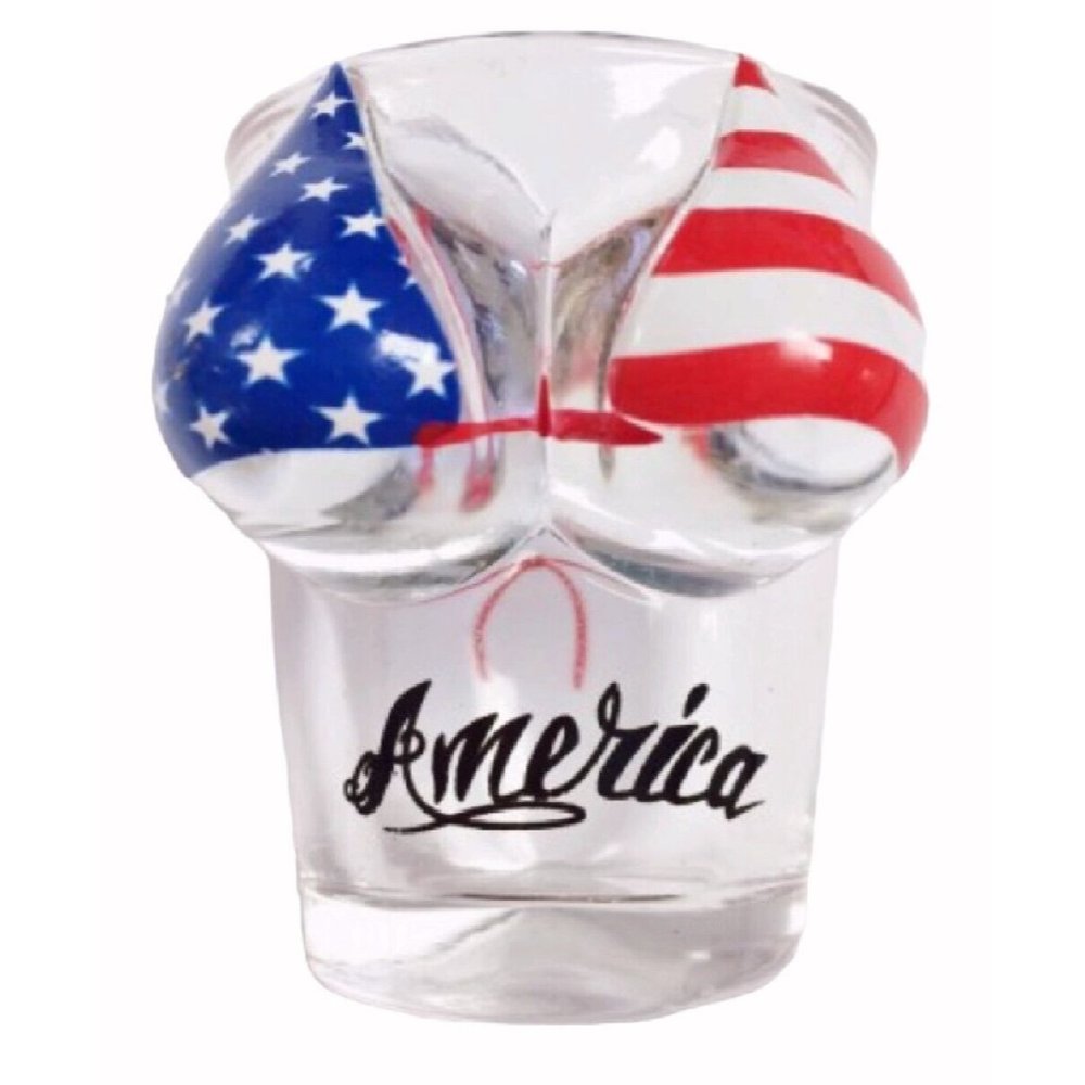 US USA Bikini Top Shot Glass - NEW Fast Shipping